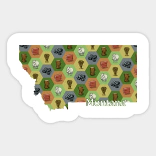 Montana State Map Board Games Sticker